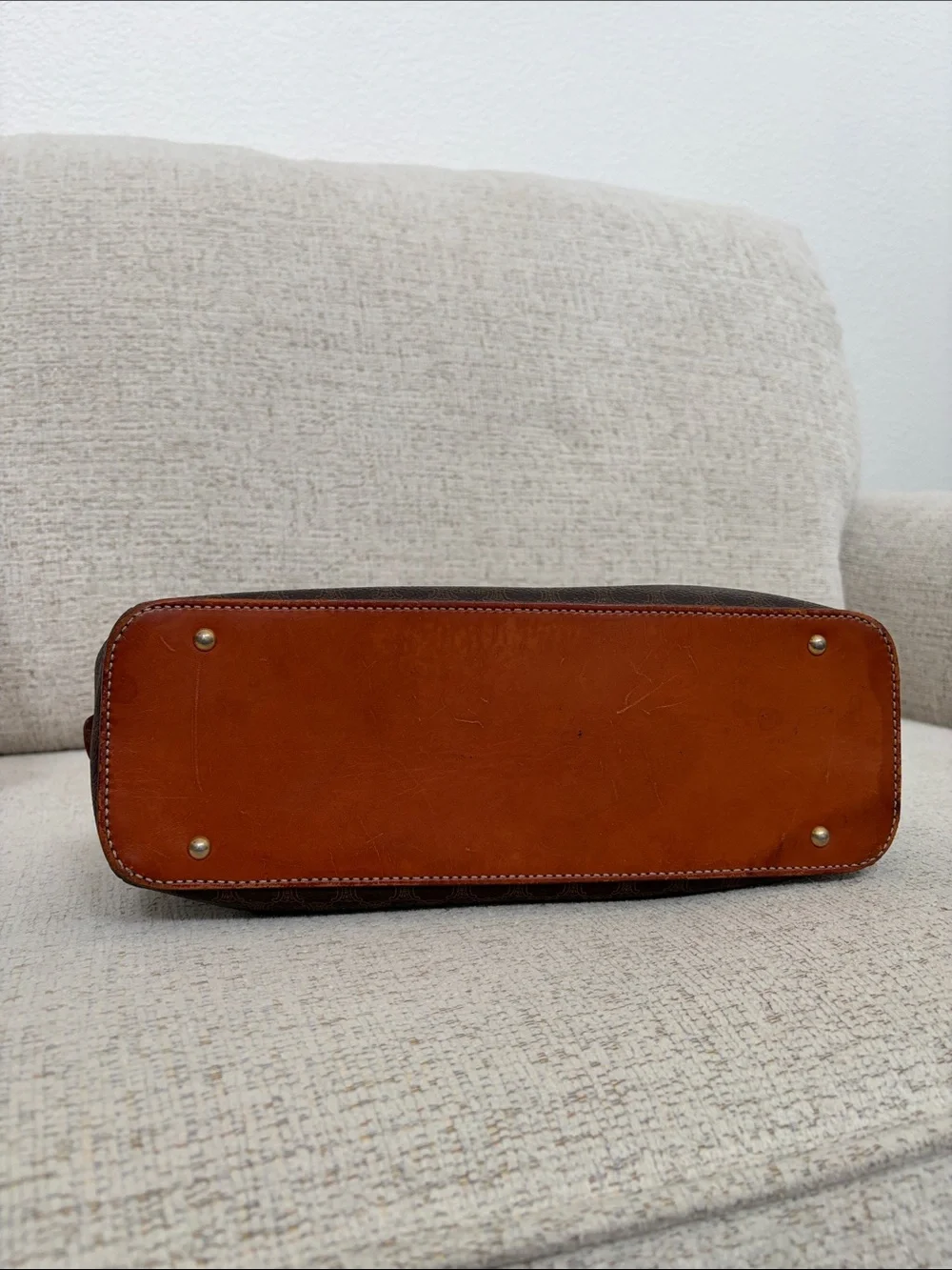 1994 Celine Triomphe Macadam Monogram Dome Satchel